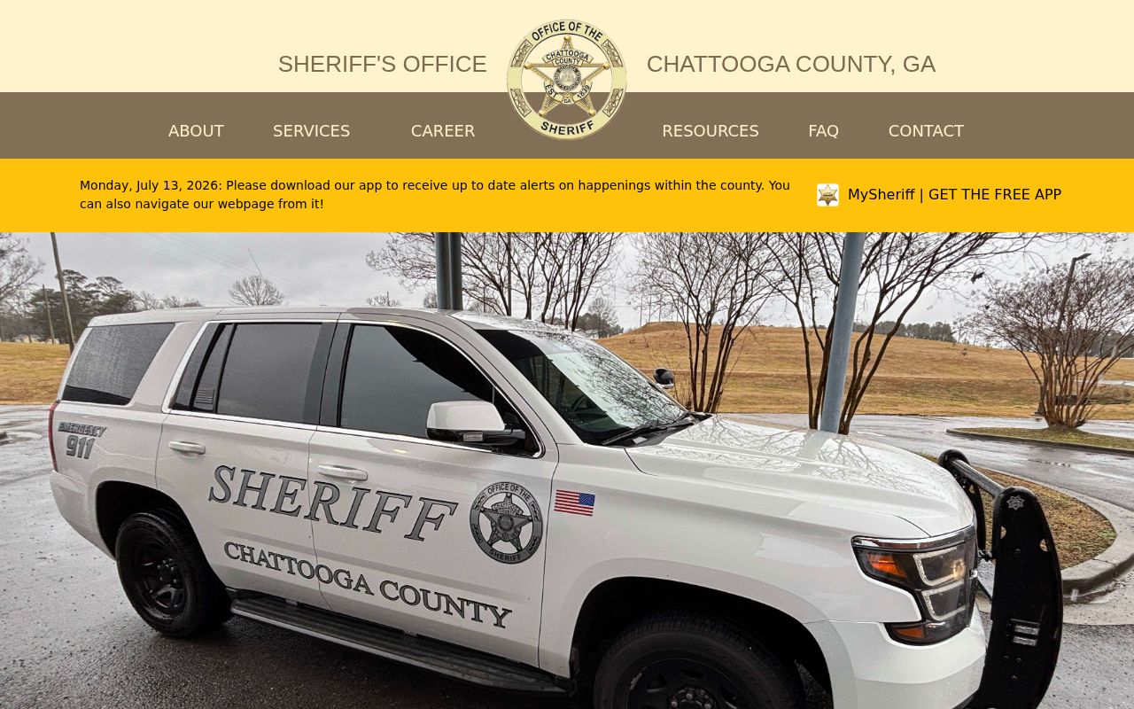 Chattooga County sheriff mobile channel for release record checks