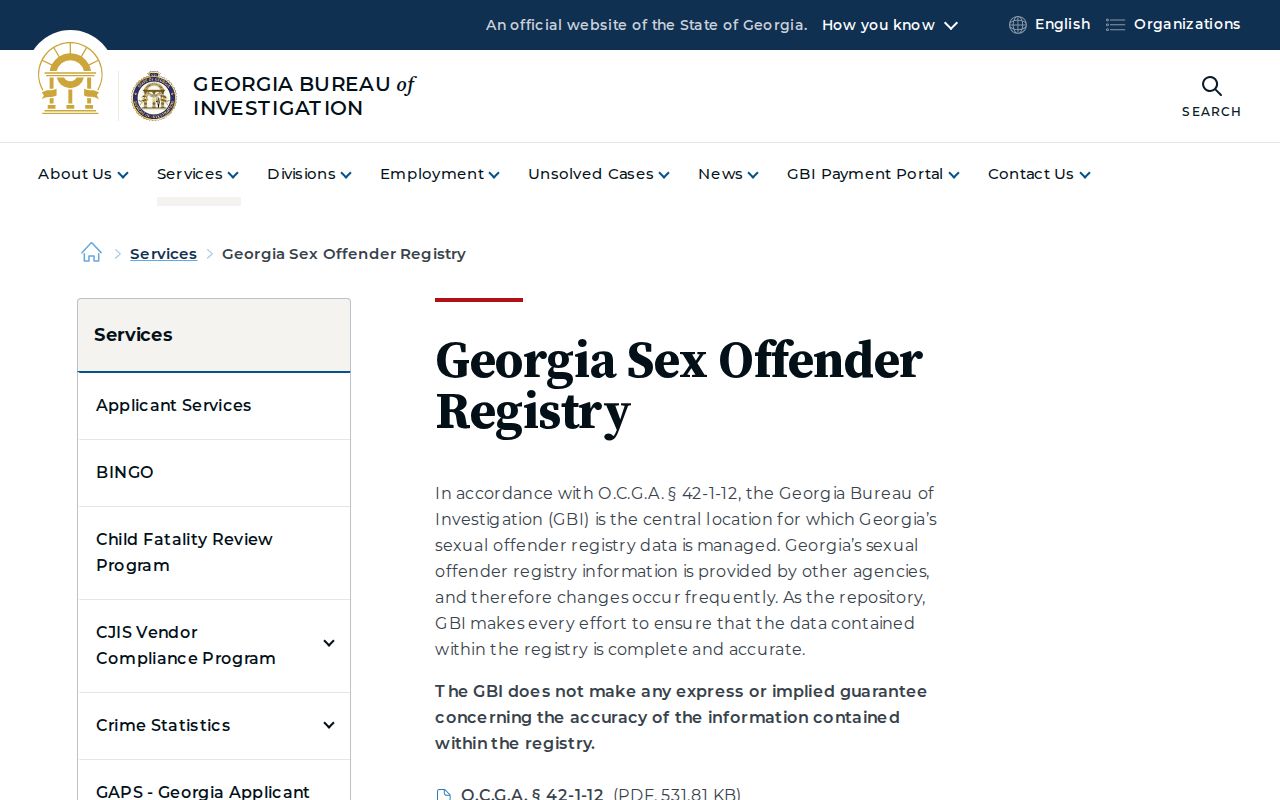 Chattooga County released mugshot source through the GBI registry service